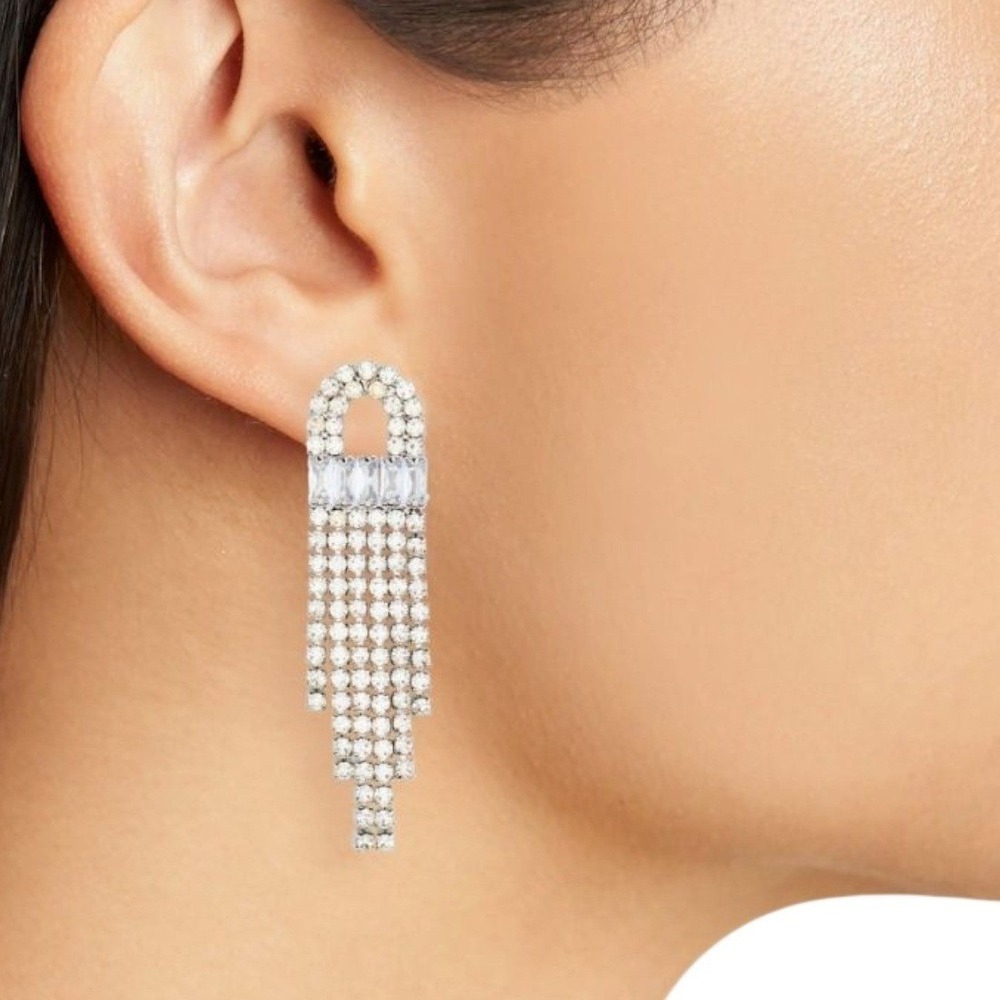 Nordstrom Ached Baguette Crystal Drop‎ Dangle Earrings Party Cocktail Glam